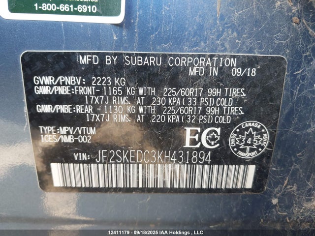JF2SKEDC3KH431894 Subaru naturally aspirated c5