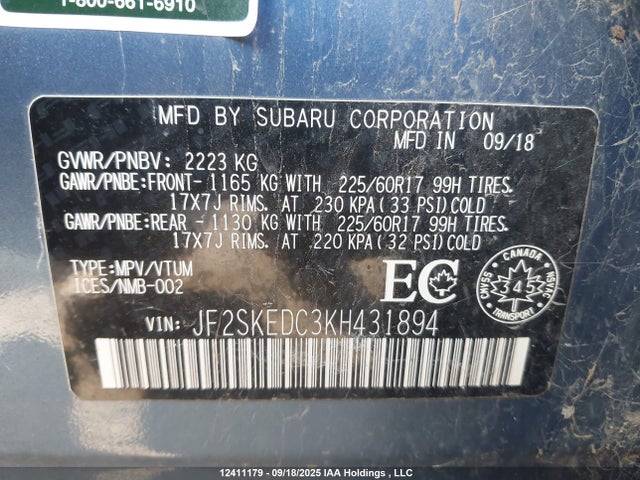 JF2SKEDC3KH431894 Subaru naturally aspirated c5