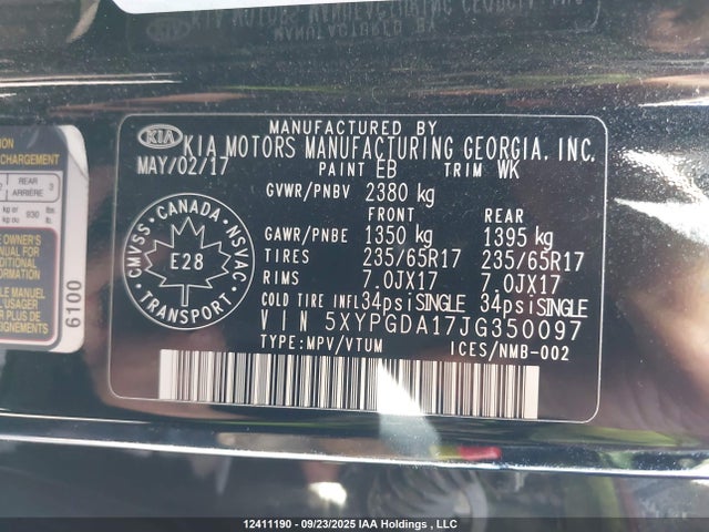 5XYPGDA17JG350097 KIA t-gdi theta-ii