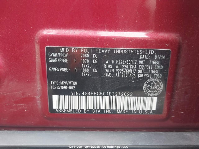 4S4BRGBC1E3272623 Subaru 2.5na c0