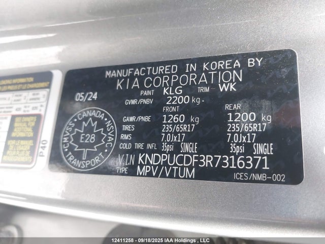 KIA gdi theta iii 2024 KNDPUCDF3R7316371 Image 9