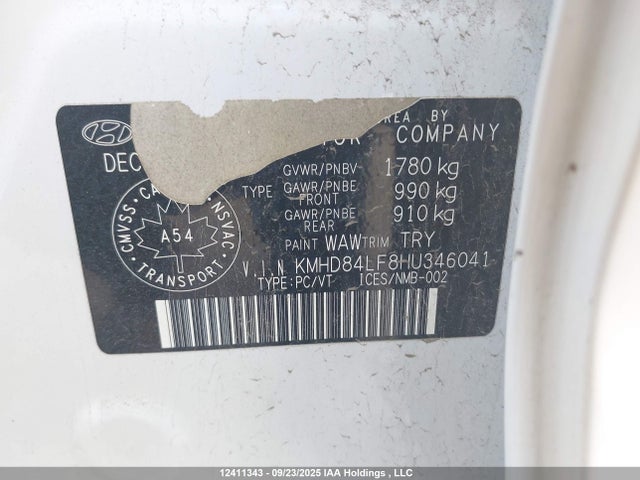 KMHD84LF8HU346041 Hyundai 2017