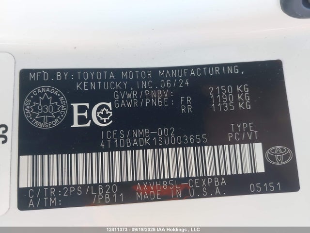 Toyota a25a-fxs 2025 4T1DBADK1SU003655 Image 18