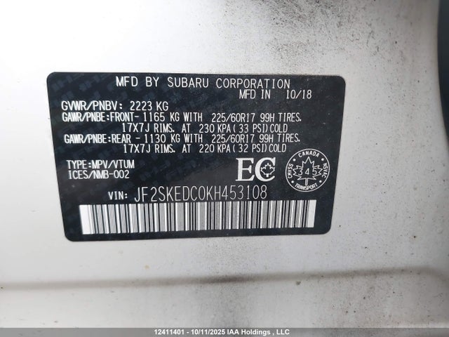 JF2SKEDC0KH453108 Subaru naturally aspirated c5