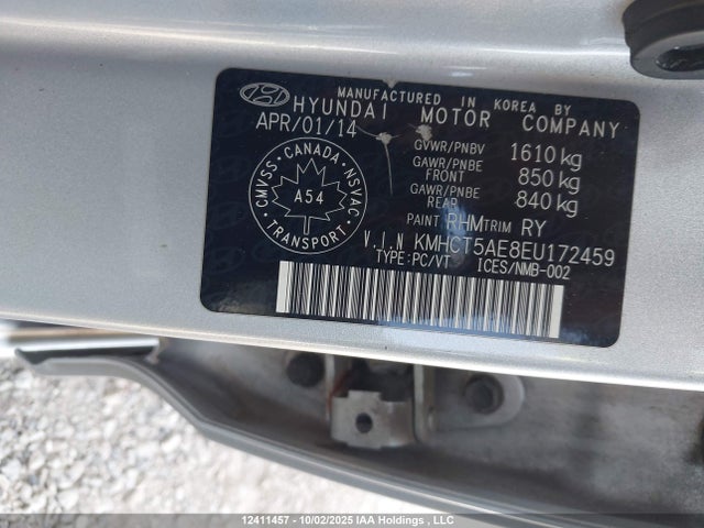 Hyundai dohc gdi gamma 2014 KMHCT5AE8EU172459 Image 9
