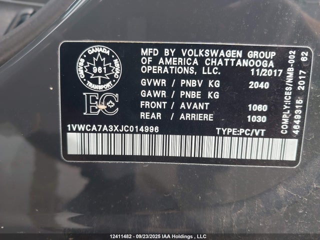 Volkswagen tsi 2018 1VWCA7A3XJC014996 Image 9