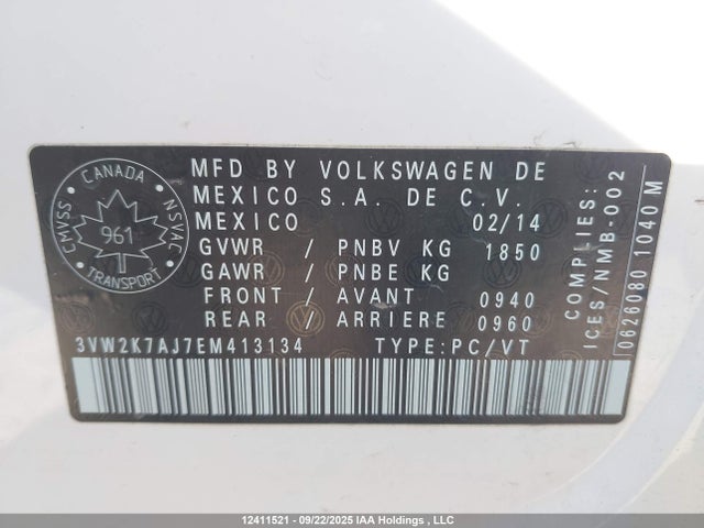 Volkswagen Jetta 2014 3VW2K7AJ7EM413134 Image 9