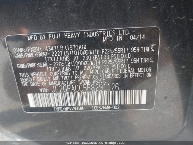 Subaru 2.0l na 2014 JF2GPACC5E8291126 Image 18
