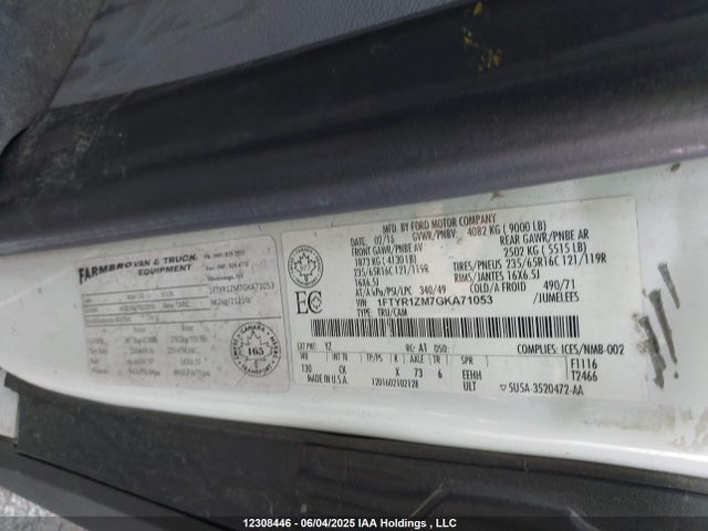 1FTYR1ZM7GKA71053 Ford Transit