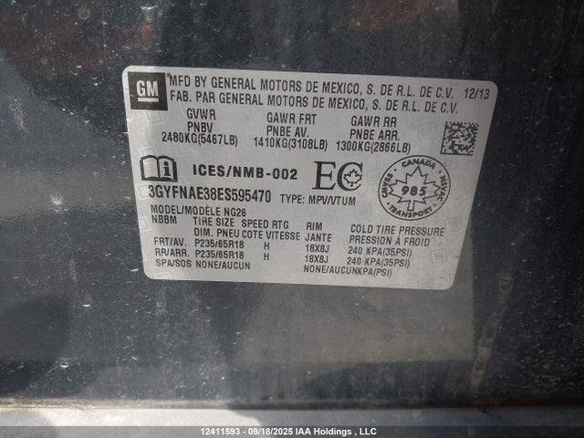 Cadillac lfx - vvt, e85 max, aluminum 2014 3GYFNAE38ES595470 Image 18