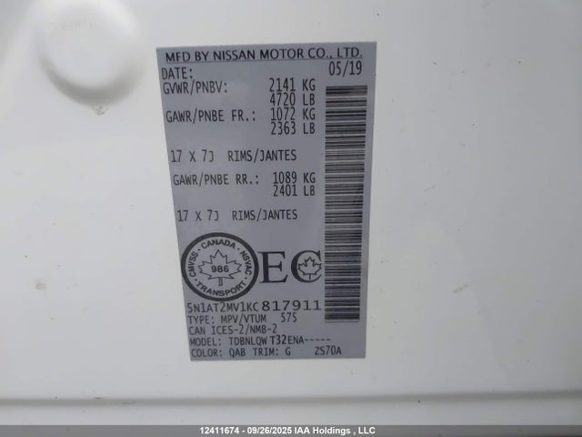 Nissan 2019 2019 5N1AT2MV1KC817911 Image 9