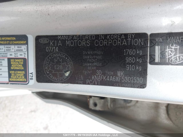 KIA dohc mpi nu 2015 KNAFK4A6XF5301530 Image 9
