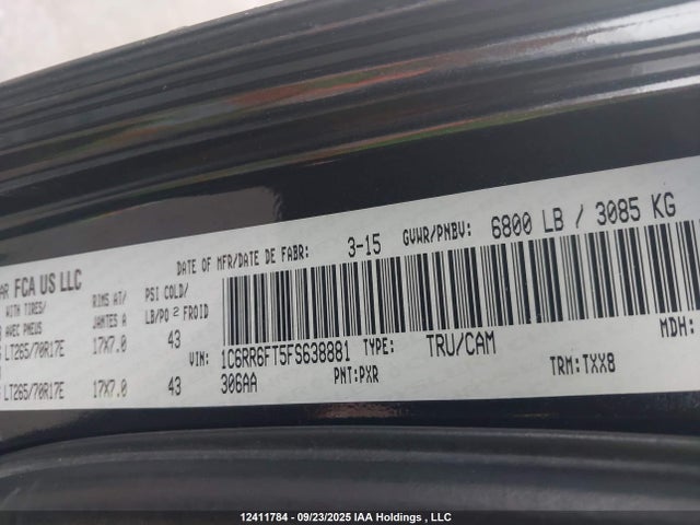 RAM 2015 2015 1C6RR6FT5FS638881 Image 9