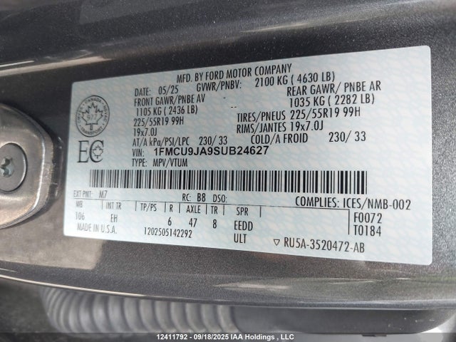 Ford gtdi a 2025 1FMCU9JA9SUB24627 Image 9