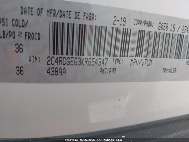 2C4RDGEG3KR654347 Dodge Grand Caravan