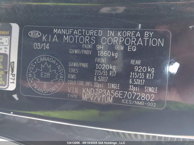 KIA dohc gdi nu 2014 KNDJP3A56E7072802 Image 18