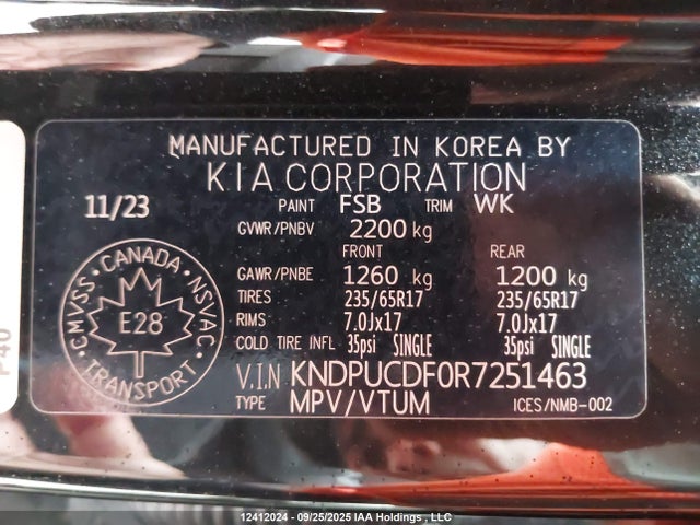KIA gdi theta iii 2024 KNDPUCDF0R7251463 Image 19