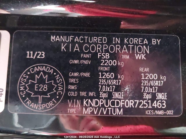 KIA gdi theta iii 2024 KNDPUCDF0R7251463 Image 9