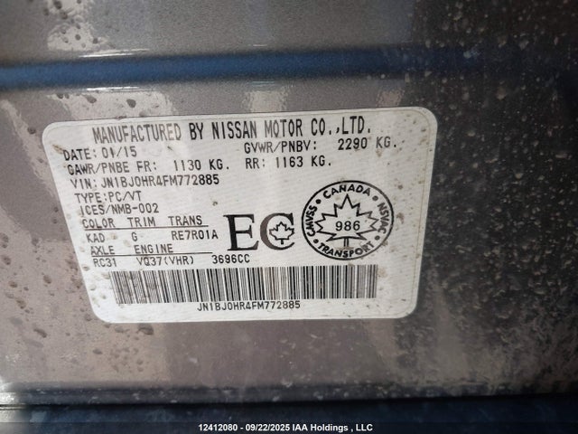 Infiniti 2015 2015 JN1BJ0HR4FM772885 Image 9