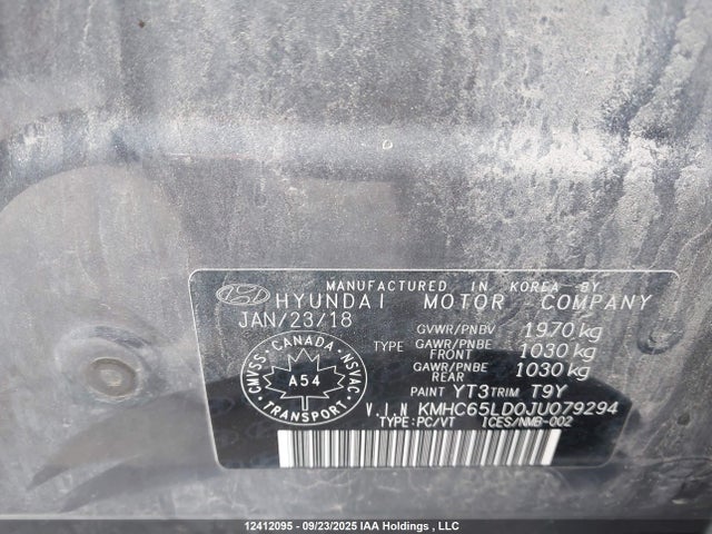 Hyundai Ioniq 2018 KMHC65LD0JU079294 Image 9
