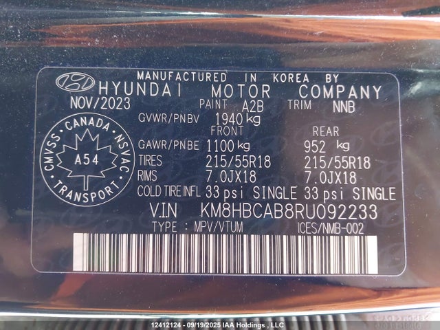 Hyundai mpi nu pe 2024 KM8HBCAB8RU092233 Image 9