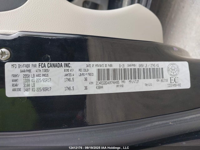 2C4RDGBG4KR740495 Dodge Grand Caravan Se