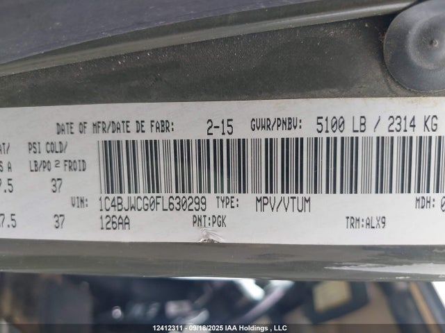 Jeep 2015 2015 1C4BJWCG0FL630299 Image 9