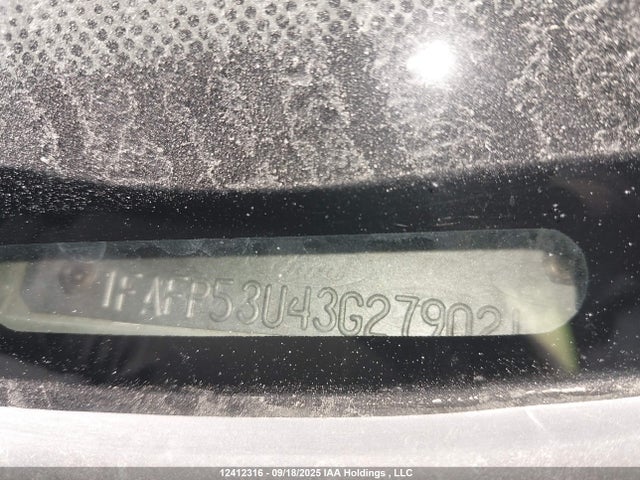 12412316 :رقم المزاد ، 1FAFP53U43G279021 vin ، 2003 Ford Taurus Se مزاد بيع