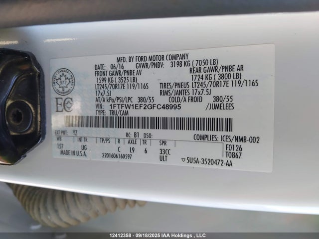 Ford 2016 2016 1FTFW1EF2GFC48995 Image 18