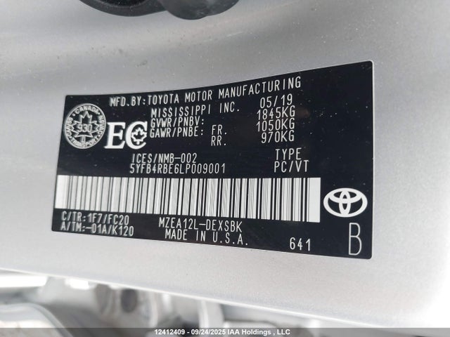 Toyota m20-fks 2020 5YFB4RBE6LP009001 Image 9