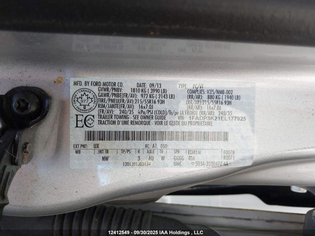 1FADP3K21EL177925 Ford 2014