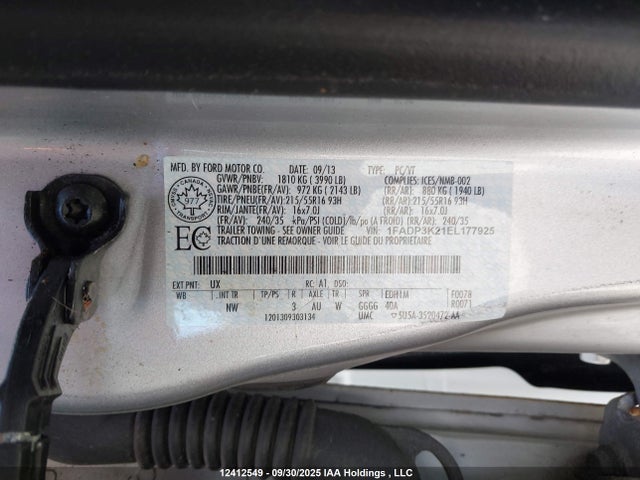 1FADP3K21EL177925 Ford 2014