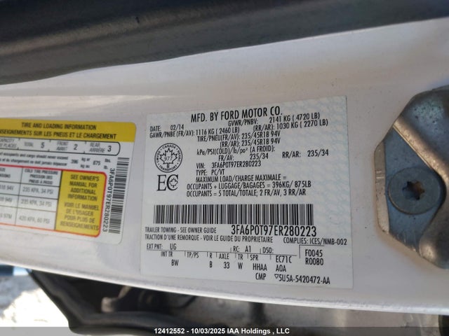 Ford 2014 2014 3FA6P0T97ER280223 Image 9