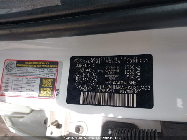 Hyundai mpi nu pe 2022 KMHLM4AG0NU317423 Image 9