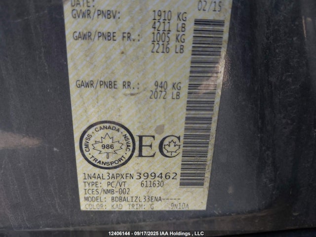 1N4AL3APXFN399462 Nissan 2015