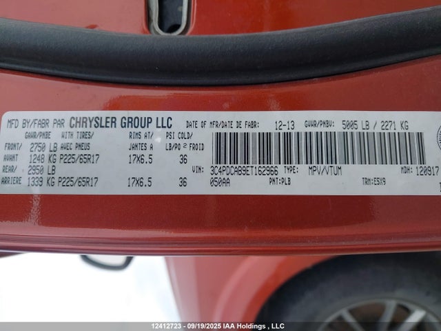 3C4PDCAB9ET162966 Dodge Journey