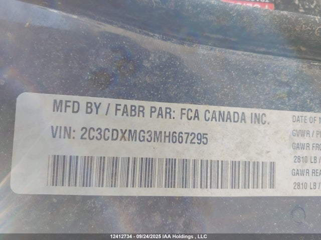 2C3CDXMG3MH667295 Dodge Charger Gt Awd