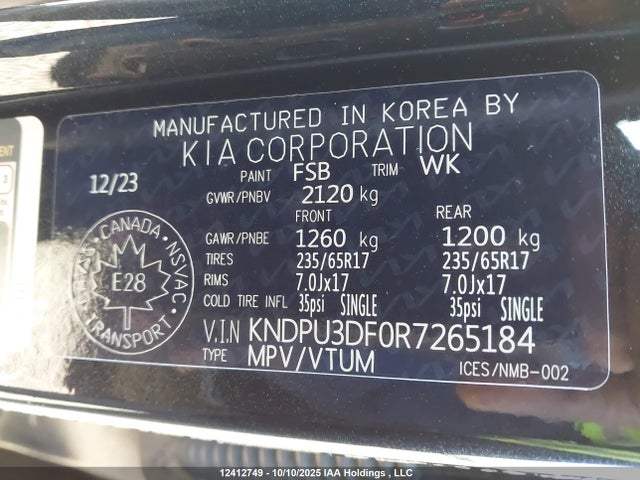 KIA gdi theta iii 2024 KNDPU3DF0R7265184 Image 9
