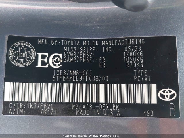 Toyota m20a-fks 2023 5YFB4MDE9PP039700 Image 9