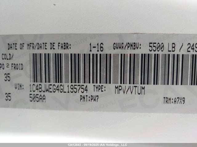 Jeep Wrangler 2016 1C4BJWEG4GL195754 Image 9