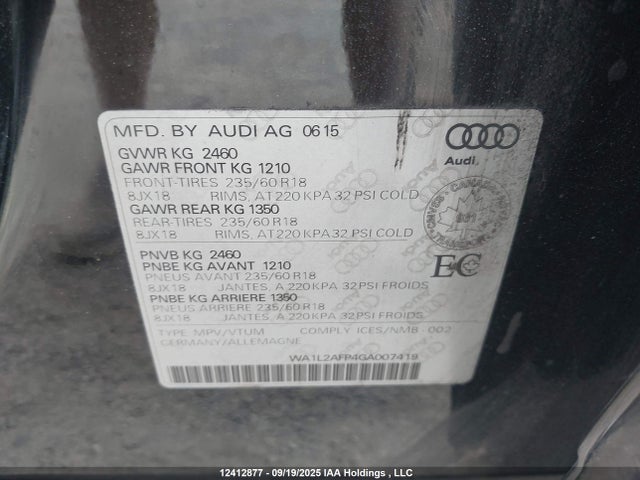WA1L2AFP4GA007419 Audi 2.0t