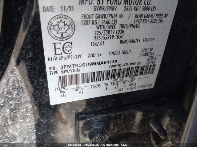 Ford 2021 2021 3FMTK3SU9MMA64139 Image 19