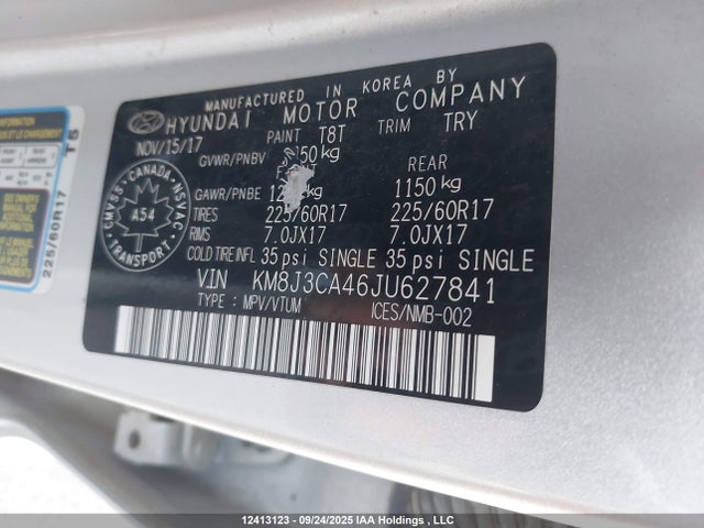 KM8J3CA46JU627841 Hyundai gdi nu