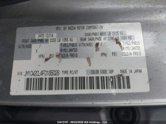 Mazda l5x 2015 JM1CW2CL4F0185028 Image 9