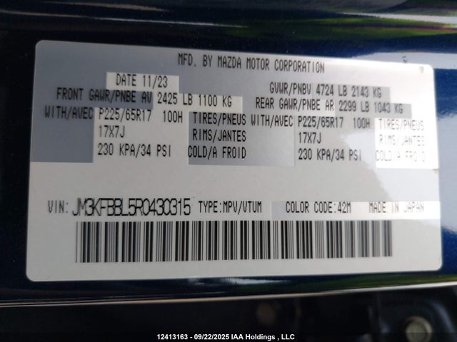 JM3KFBBL5R0430315 Mazda py