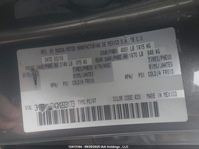 3MZBM1U74GM293173 Mazda pe