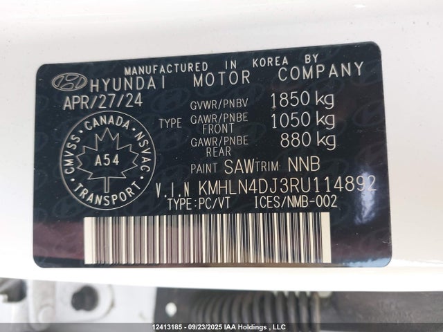 KMHLN4DJ3RU114892 Hyundai gdi kappa