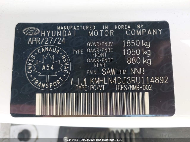KMHLN4DJ3RU114892 Hyundai gdi kappa