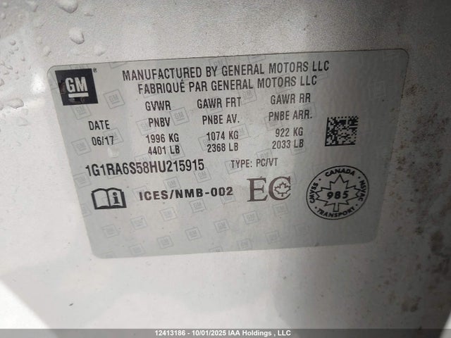 1G1RA6S58HU215915 Chevrolet l3a - di: direct injectio, vvt: variable valve timing, hybrid, gen 1