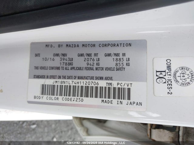 JM1BN1L74H1120706 Mazda pe
